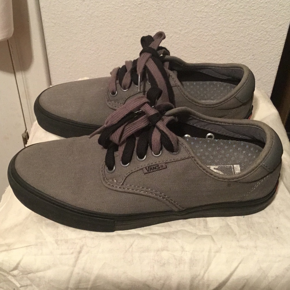 Vans Stone gray & black sneakers. - Picture 1 of 7